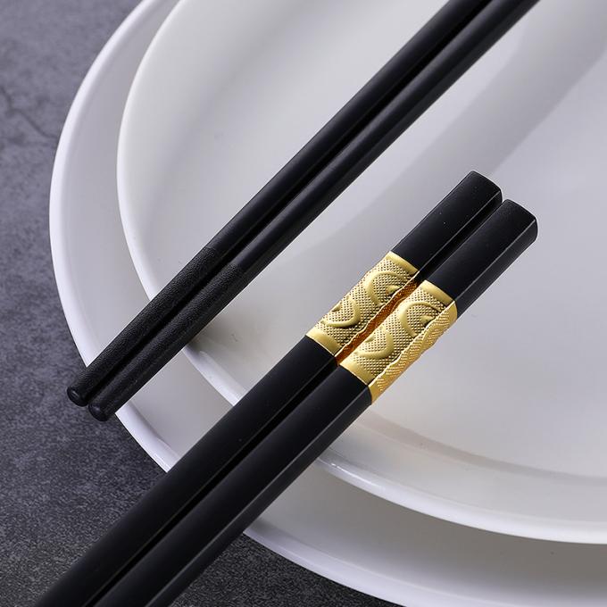 Επαναχρησιμοποιήσιμα Chopsticks κραμάτων 24cm πολύ τετραγωνικά επικεφαλής κινεζικά Chopsticks σουσιών νουντλς 0