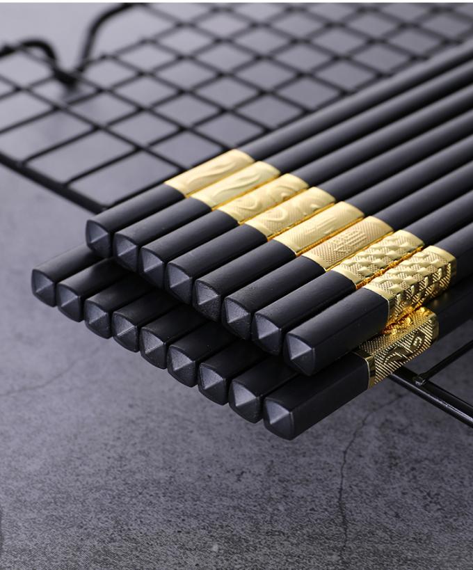 Επαναχρησιμοποιήσιμα Chopsticks κραμάτων 24cm πολύ τετραγωνικά επικεφαλής κινεζικά Chopsticks σουσιών νουντλς 2