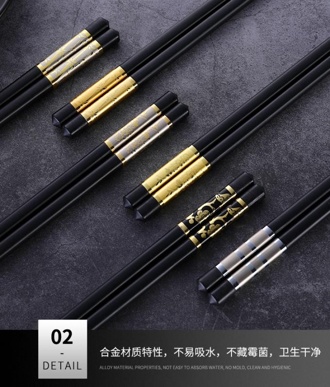 Αντιολισθητικά Chopsticks φίμπεργκλας ύφους πλυντηρίων πιάτων ασφαλή κινεζικά με τη χρυσή σφράγιση 0