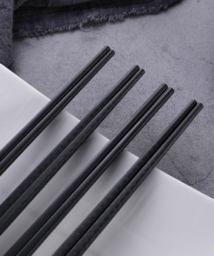 Slub Chopsticks κραμάτων σχεδίων ομαλή μαύρη μη ολίσθηση για το εγχώριο εστιατόριο 0