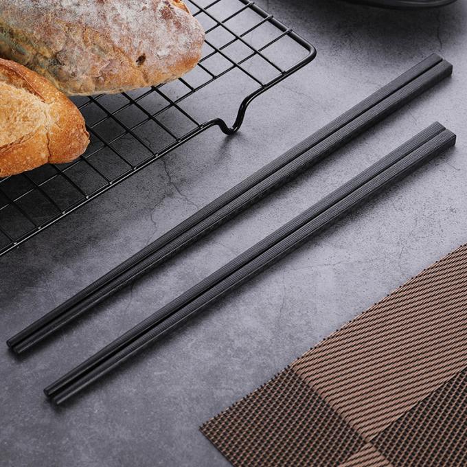 Slub Chopsticks κραμάτων σχεδίων ομαλή μαύρη μη ολίσθηση για το εγχώριο εστιατόριο 2