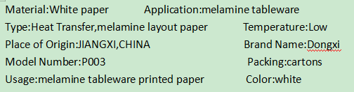 Άσπρο προσαρμοσμένο έγγραφο ύφος Decal εκτύπωσης επιτραπέζιου σκεύους μελαμινών 0