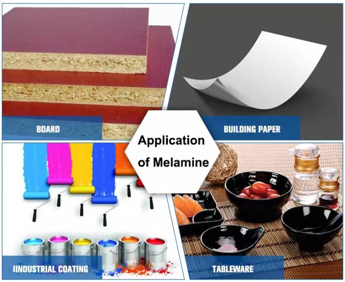 990,8% καθαρή σκόνη μελαμίνης για την αμινομόρφωση πλαστικού υλικού 1