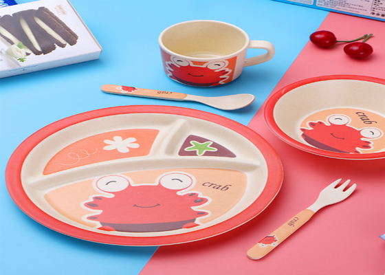 Καλή τιμή. Dinnerware παιδιών ινών μπαμπού επιτραπέζιου σκεύους παιδιών καθορισμένο σύνολο πιάτων σε απευθείας σύνδεση