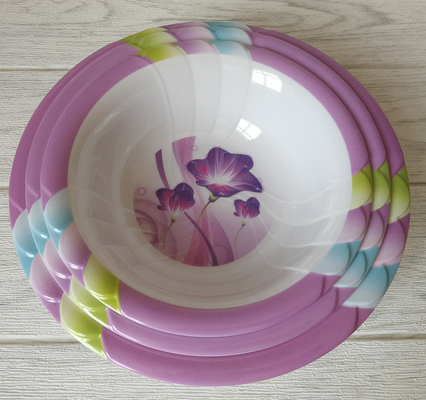 Καλή τιμή. Στρογγυλό επίπεδο Dinnerware μελαμινών επιτραπέζιου σκεύους τυπωμένο πλαστικό συνήθεια εξυπηρετώντας πιάτο συνόλων σε απευθείας σύνδεση